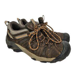 KEEN Voyageur Brown Leather Low Height Lace Up Hiking Shoe 9 1258-BOIG